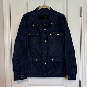 J. Crew Dark Blue Jacket with Gold Accents